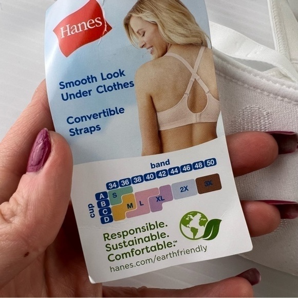 Hanes Women's ComfortFlex Fit Full Coverage Wirefree White Size small - Picture 6 of 7